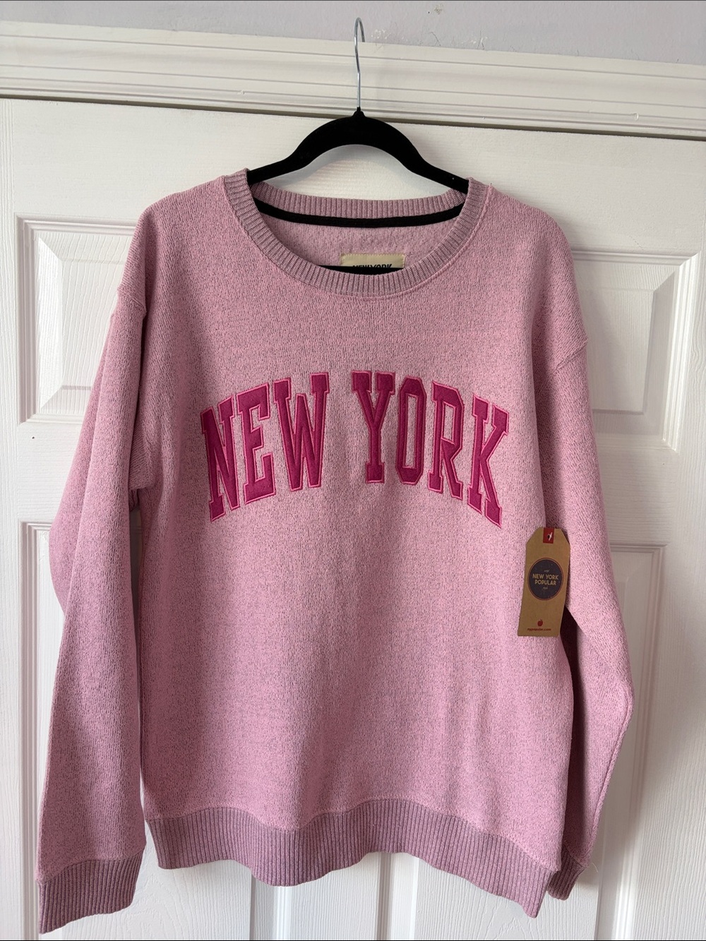 New York Popular Oversized Medium Fleece Knit Sweatshirt cotton blend